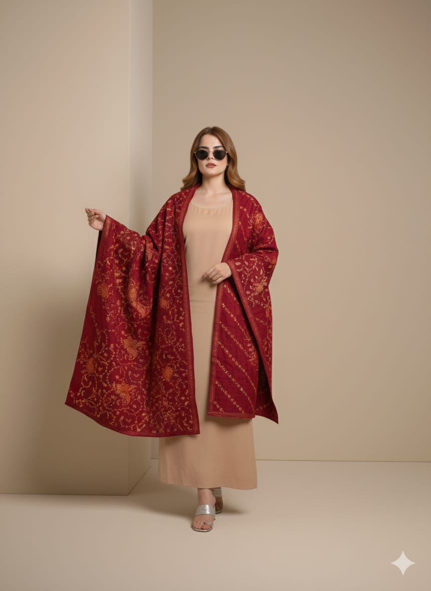 Mehroon Winter Shawl